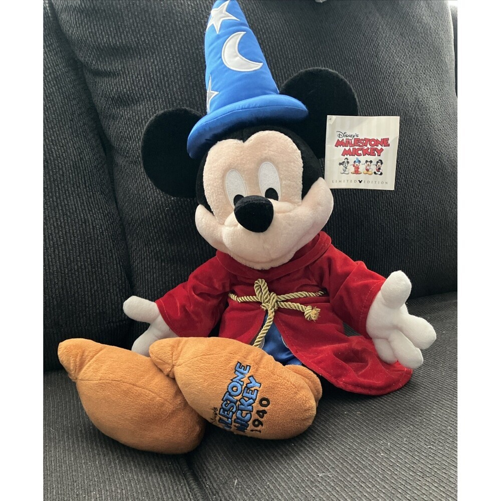 Disney Mickey Limited Edition Sorcerer 1940 Milestone Medium Plush Stuffed Vntg